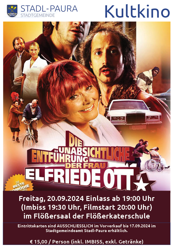 Plakat Kultkino Die unabsichtliche Entführung der Frau Elfriede Ott