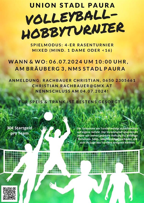 Plakat Volleyball-Hobbyturnier Union Stadl-Paura
